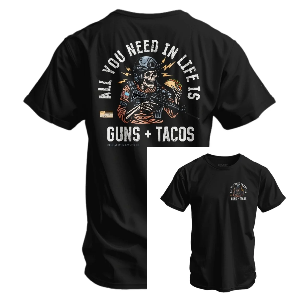 All You Need in Life Is Tacos Men's T-Shirt - Combat Iron Military T-shirt - Suitable for Sports Wear Pure Cotton image 4