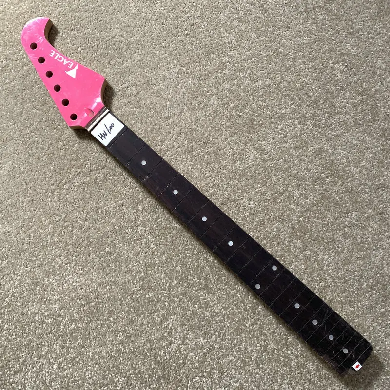 

HN600 Fingerboard Damaged Custom Electric Guitar Neck Unfinished No Frets Surface Damages Cracks for DIY and Decoration