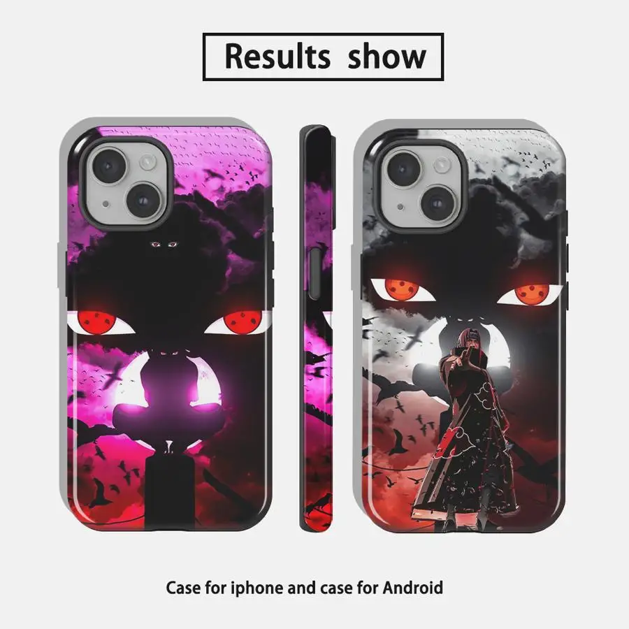 Capa de Celular Uchiha Itachi Sharingan Crow para Apple iPhone 17 14 16 Pro Max XS XR 13 15 Plus 16e 12 Air 11 Capa Macia
