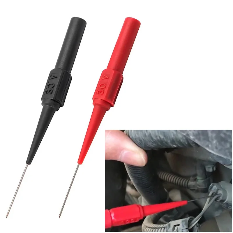 2/4PCS 30V Digital Multimeter Instrumentation Test Probe Pins Lead Equipment Instrument Part Insulation Wire Piercing Needle Tip