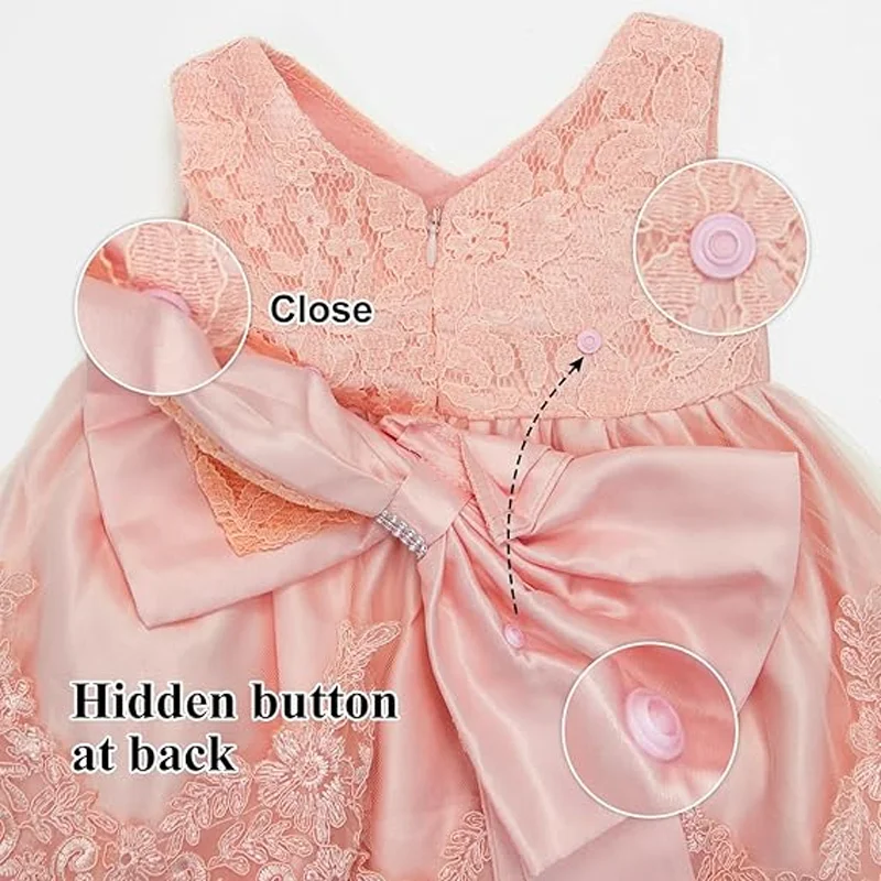 여아용 코스튬 공주 원피스, 첫 번째 생일 파티, 원피스 레이스, 0-24 개월, 새로운 패션