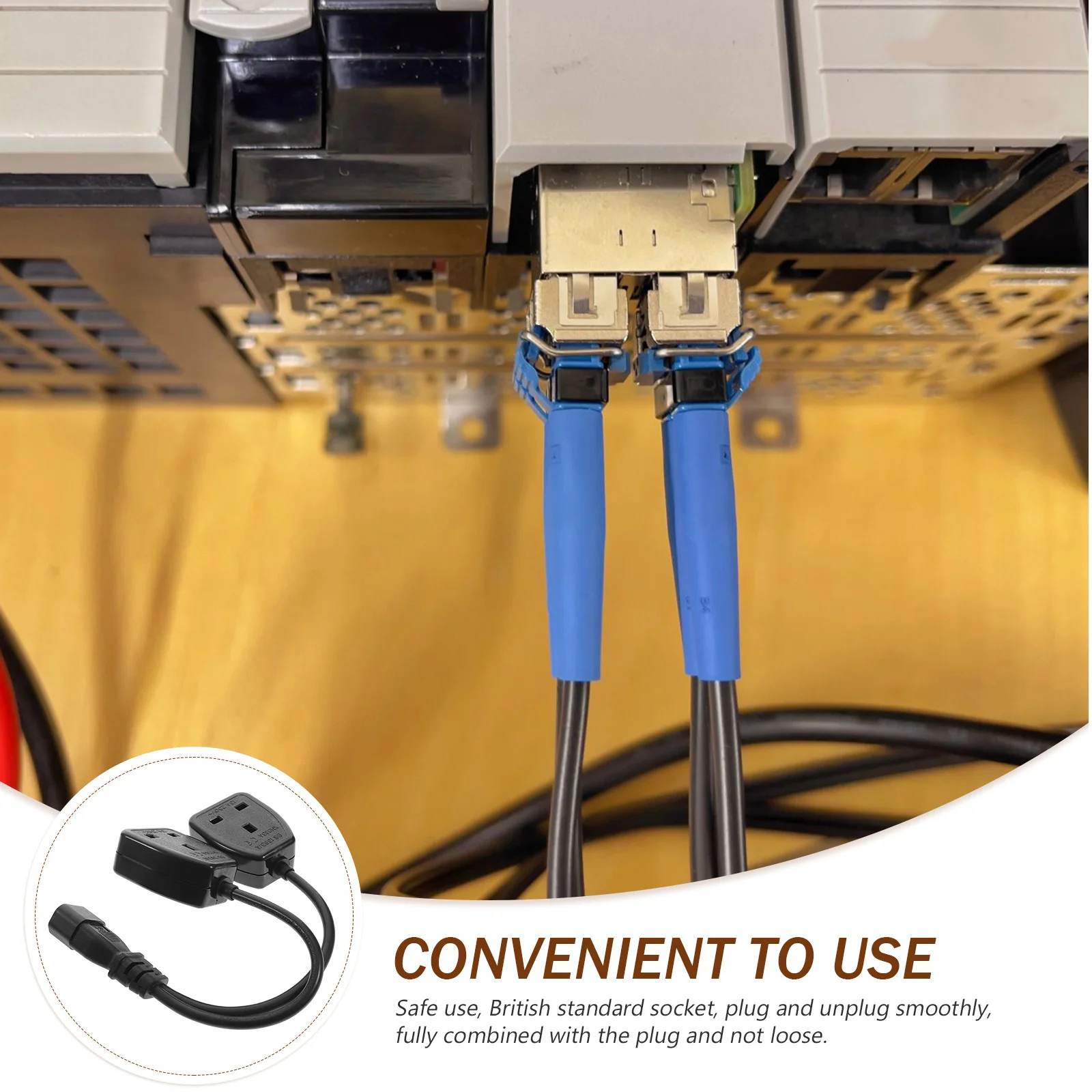 

Iec Power Cable C14 Male to Double Uk 3-Pin Female Splitter Power Extension Cord for Computer Devices Splitter Adapter Cable