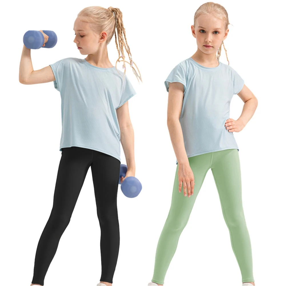 

Solid Kid Leggings Girl Thin Tights Sweatpants Soft Elastic Push Up Sports Tight Pants Children Ballet Skinny Pants Ruffle Edge