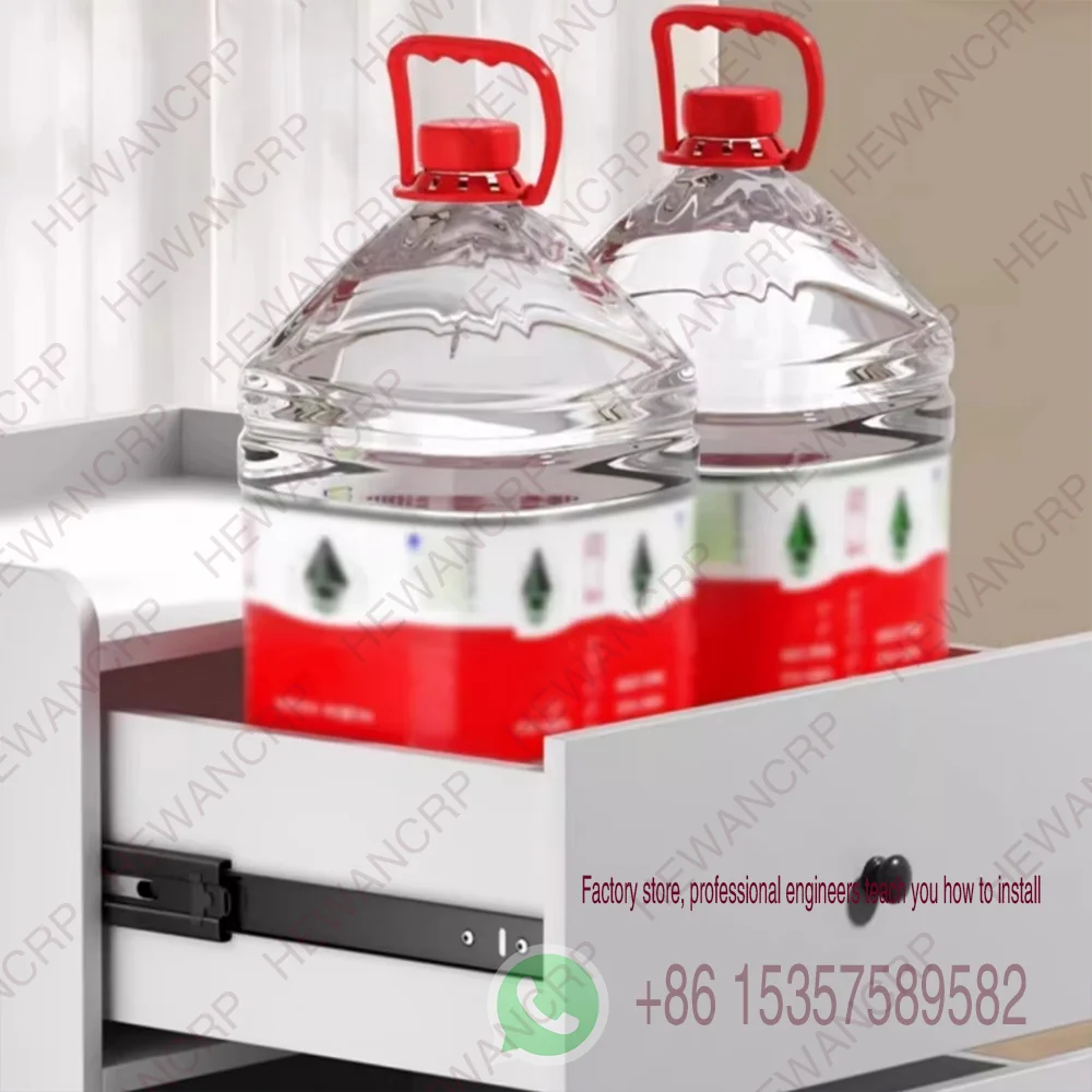 Guías para cajones ultrasilenciosos, pista de tres etapas, guía para cajones de muebles para el hogar, pista deslizante de 45 bolas anchas