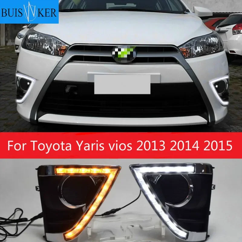 

2pcs Car LED Daytime Running Light DRL Daylight Fog Lamp Headlight Kit For Toyota Yaris vios DRL 2013 2014 2015