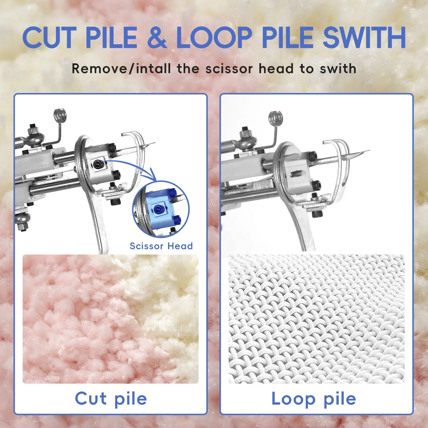 in Stock AK-1 Electric DIY Art Rug Tufting Machine Hand Tufting for Cut Pile or Loop Pile Carpet Needlework Product