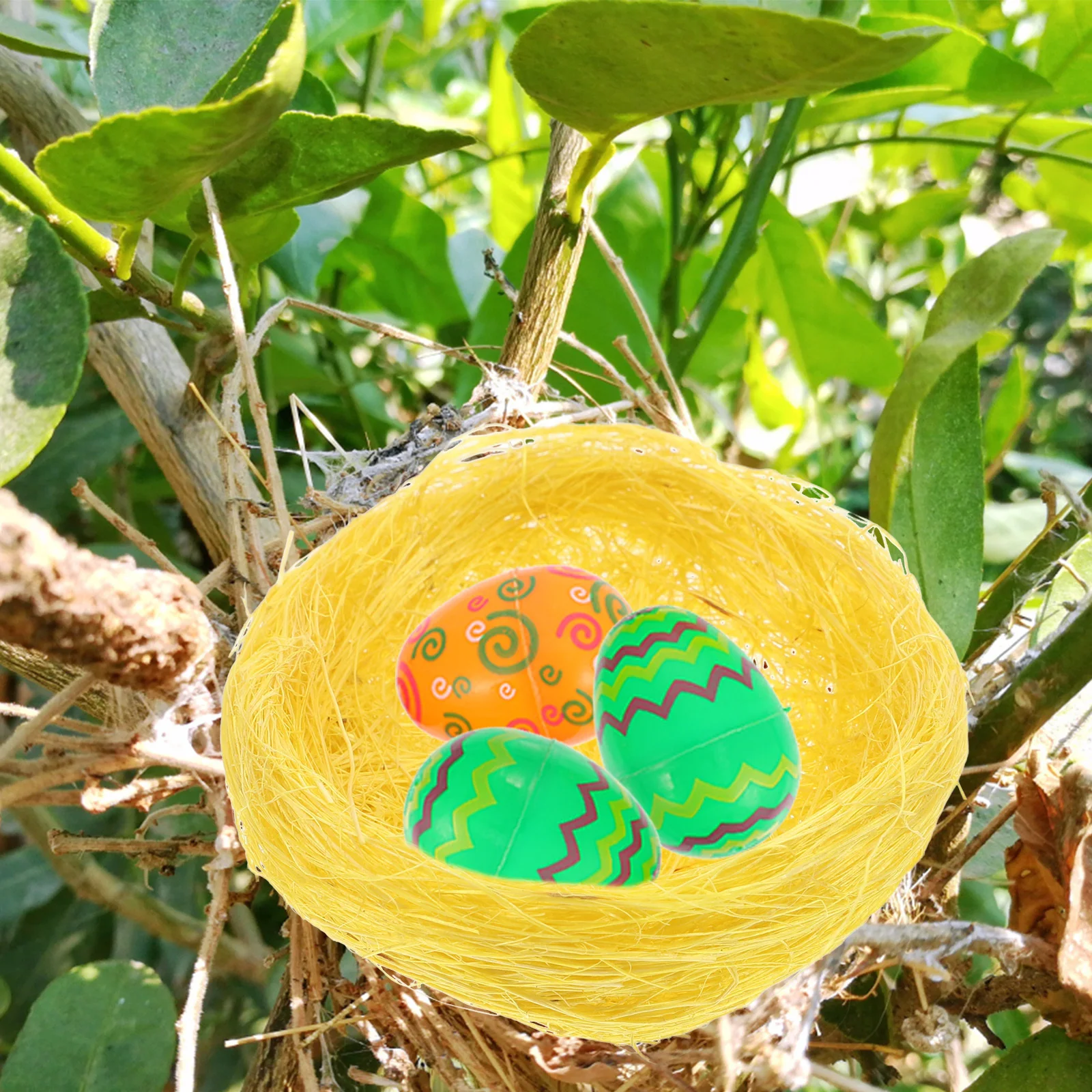 

4Pcs Breathable Artificial Bird Nest Crafted with Thickened Jute Ideal for Bird Cage Garden Decoration Landscape Mini Egg Holder