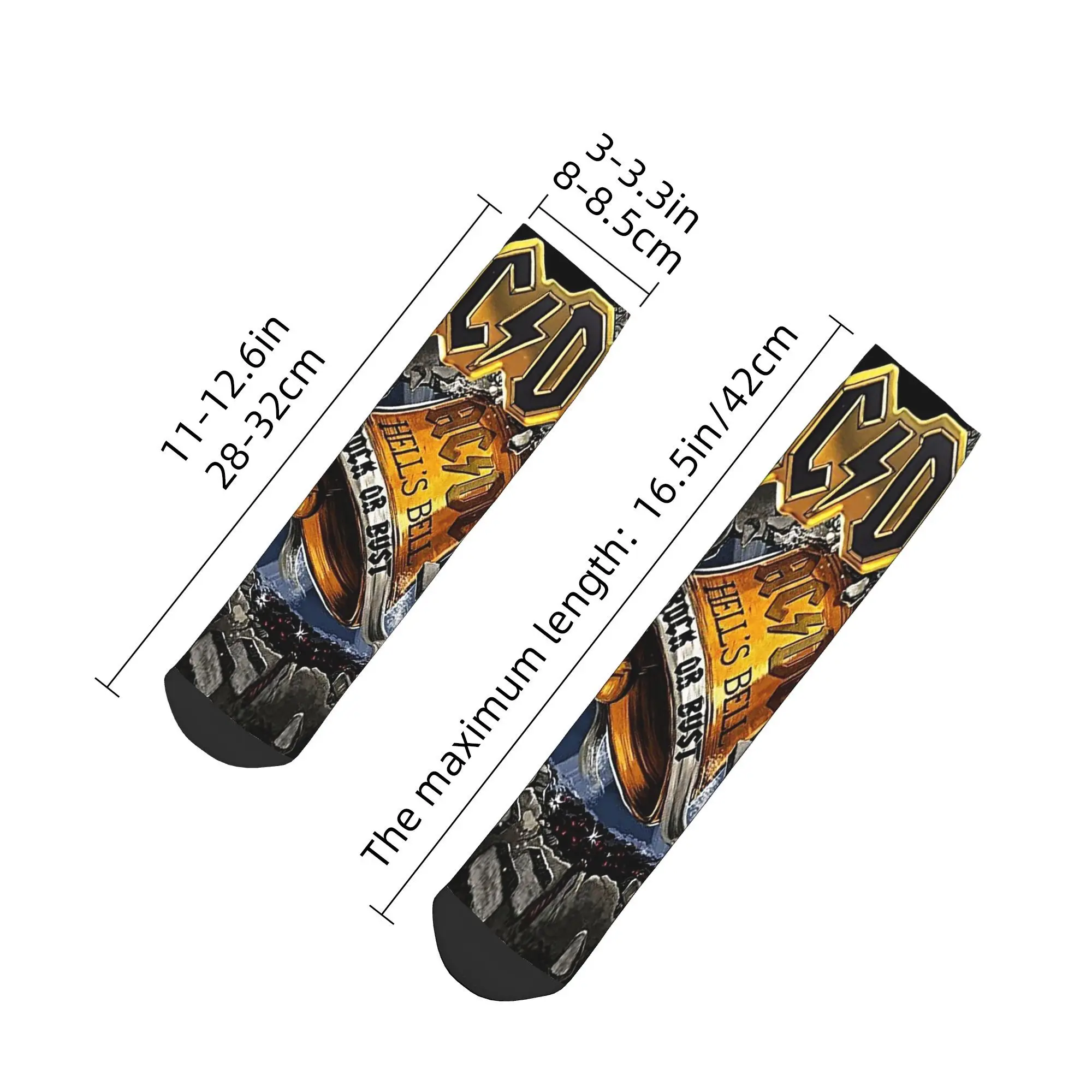 ถุงเท้า All Seasons Retro Rock AC DC สไตล์ฮาราจูกุ คุณภาพสูง ถุงเท้าข้อสั้น ลายตลก สำหรับผู้ชาย ผู้หญิง ของขวัญคริสต์มาส