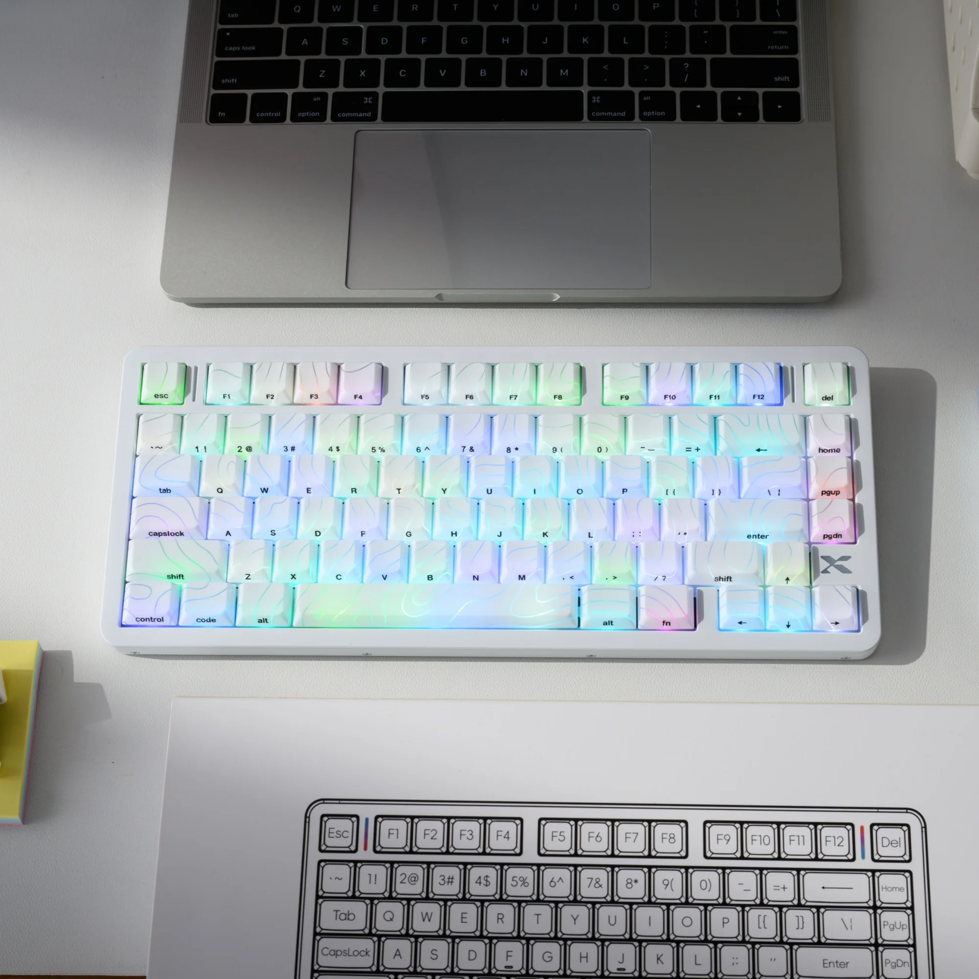 XVX L75 Air Low Profile Wireless RGB Mechanical Keyboard with IMD-TECH Keycaps Ultra Thin Body Backlit Light Transmission view 6
