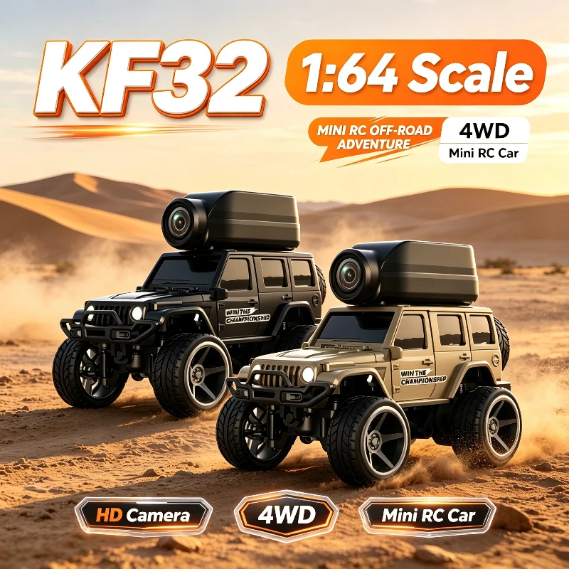 New Hot Selling 1:64 Series Kf32 Remote Control Car Desktop Racing Four-Wheel Drive Climbing Camera Remote Control Car Boy Toy