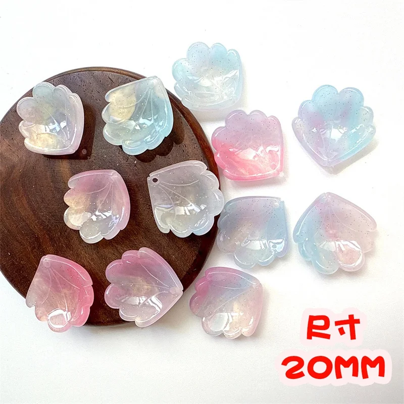 

Оптовая продажа, 90 шт./лот, 20 мм, цветной принт, мультяшные цветы, лепестки, акриловые бусины, ювелирные изделия «сделай сам», аксессуары для волос, одежда