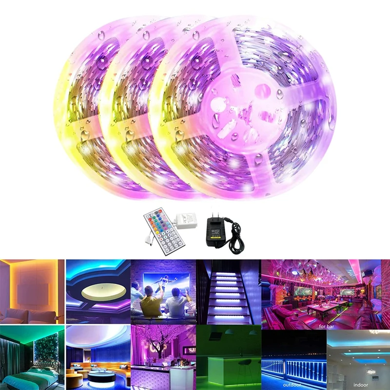 

Гибкие разноцветные ленты для украшения спальни, 15 м