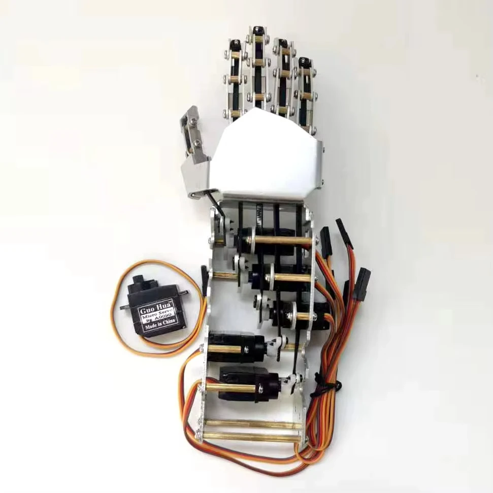 5 Dof Humanoid Hand Five Fingers Metal Manipulator Arm Left Right Hand with A0090 Servo for Robot DIY Kit Programmble Robot Hand