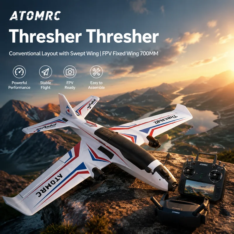 Atomrc Thresher 700mm Fpv Forward Swept Wing Rc Plane Quick Release Low Altitude Crossing For Adult Aviation Enthusiasts
