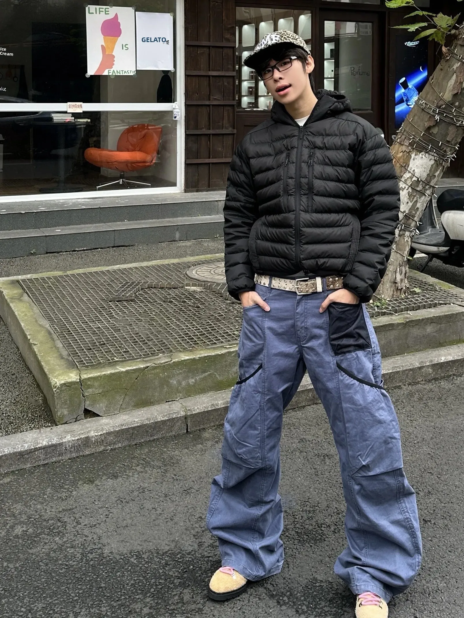 American Street Vintage Multi-Pocket Work Pants Wide Leg Gardener Men's Versatile Loose Long Trousers Streetwear Jeans