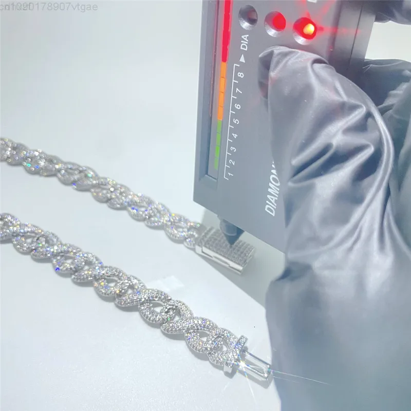

Pass Diamond Test Iced Out Diamond Cuban Necklace Vvs1 Moissanite Chain Fashion Hip Hop Men Jewelry Miami Cuban Link Chain