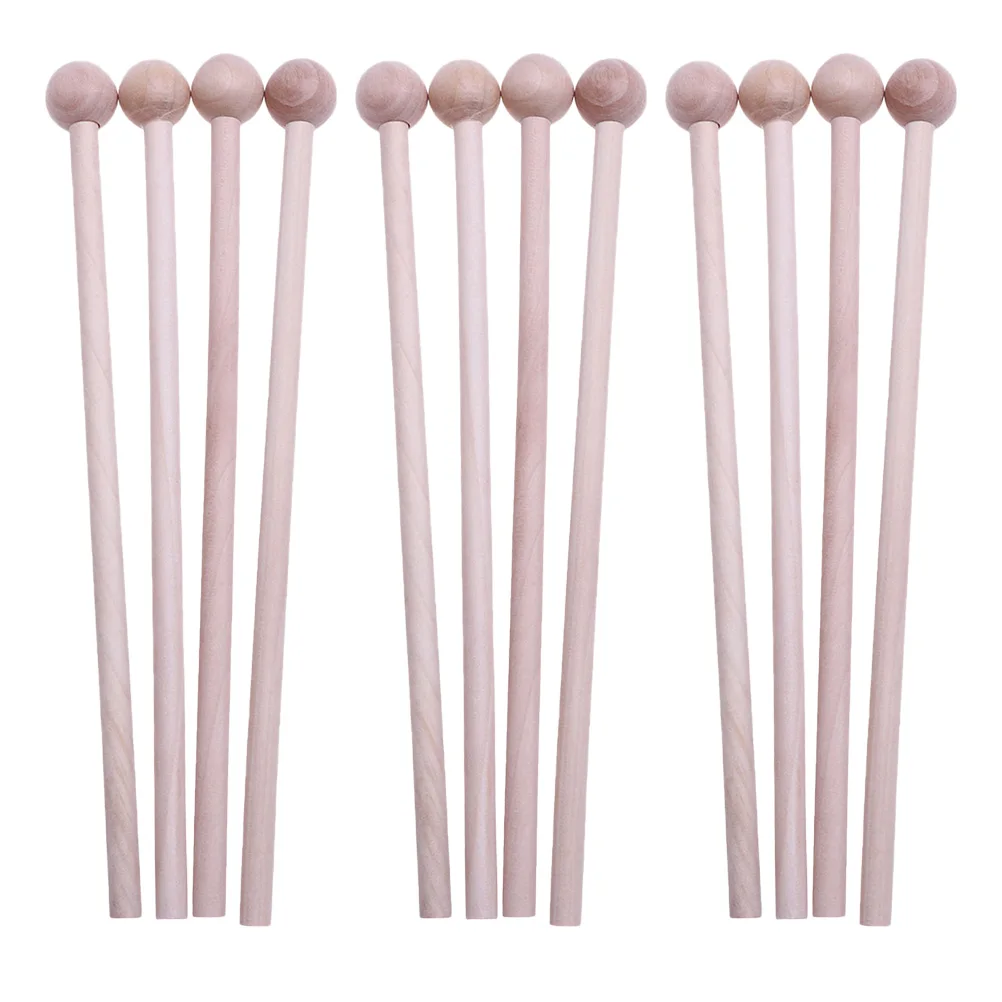 

12 Pcs Wood Mallets Premium Handle Ball Head Xylophone Glockenspiel Kids Percussion Instruments Musical Talent Rhythm School