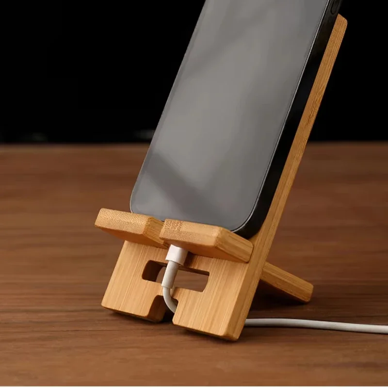 New Simple Universal Portable Solid Wood Cell Phone Racks Desk Stand Holder for Mobile Phone Tablet PC E-reader Home Accessories