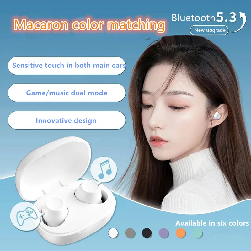 Macaron mini Bluetooth earphones in ear painless TWS wireless sports headphones with ultra long battery life earplugs headset