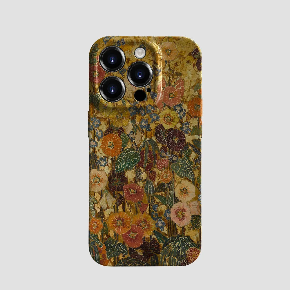 Etui Ins Literary and Retro Flowers do iPhone\'a 16 15 14 13 Pro Max 12 11 Pro Plus XR Wstrząsoodporna, wąska, twarda folia ochronna