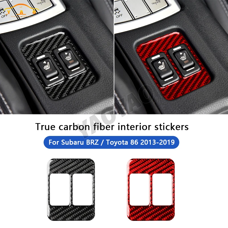 

Carbon Fibre Heated Seat Button Sticker For Subaru BRZ Toyota 86 2013-2019 Car Interior Accessories