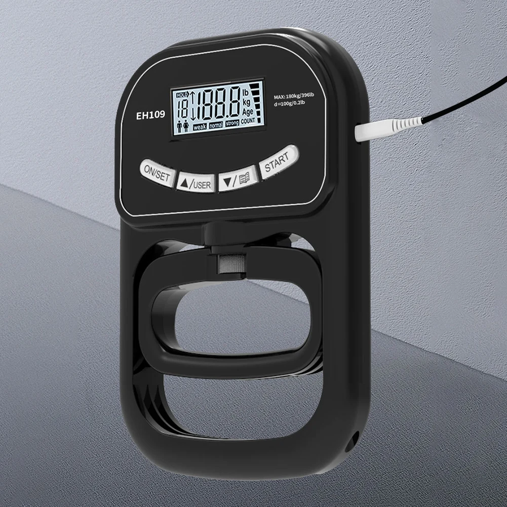مقياس قوة اليد الرقمي جهاز تمرين اليد USB قابل لإعادة الشحن قبضة اليد مقياس التدريب بطارية تعمل 120 كجم/264 رطل للرياضة #5