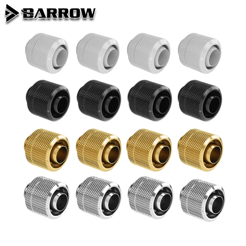 Barrow 8 szt. Miękka rurka G1/4 "Adapter węża do układu chłodzenia 10X13mm 10X16mm elastyczna rura
