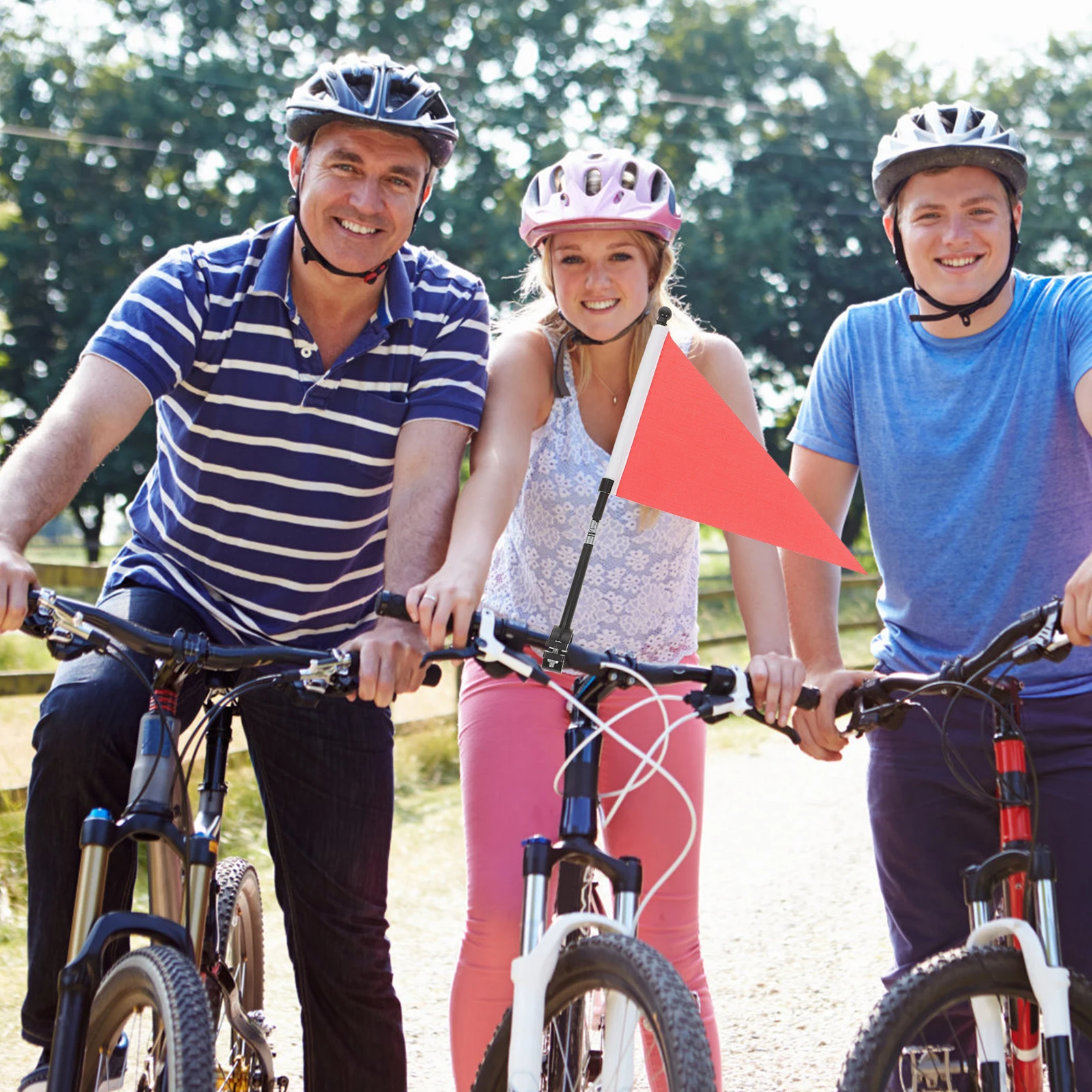 

3 set Bicycle Handlebar Flag Kit Smooth Safety Cycling Flag For Bike Trailer Scooter Kart Durable Warning