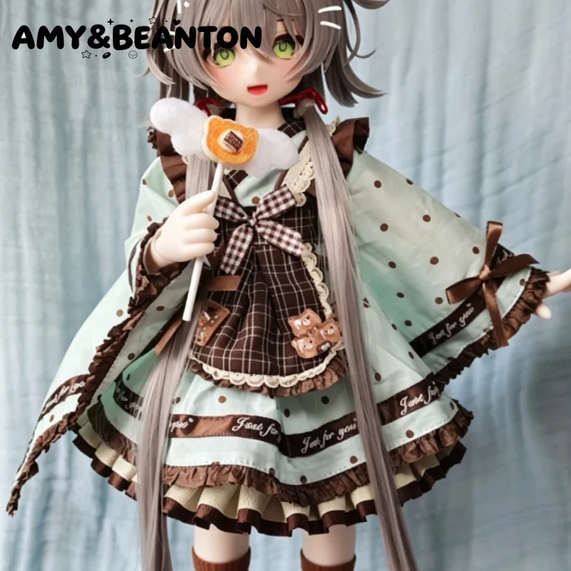 Beautiful Cute Design Matching Set 1/4 BJD Doll Clothes For Regular And Large 1/4 BJD Cute Maid Top Skirt Apron Leg Warmer Sets