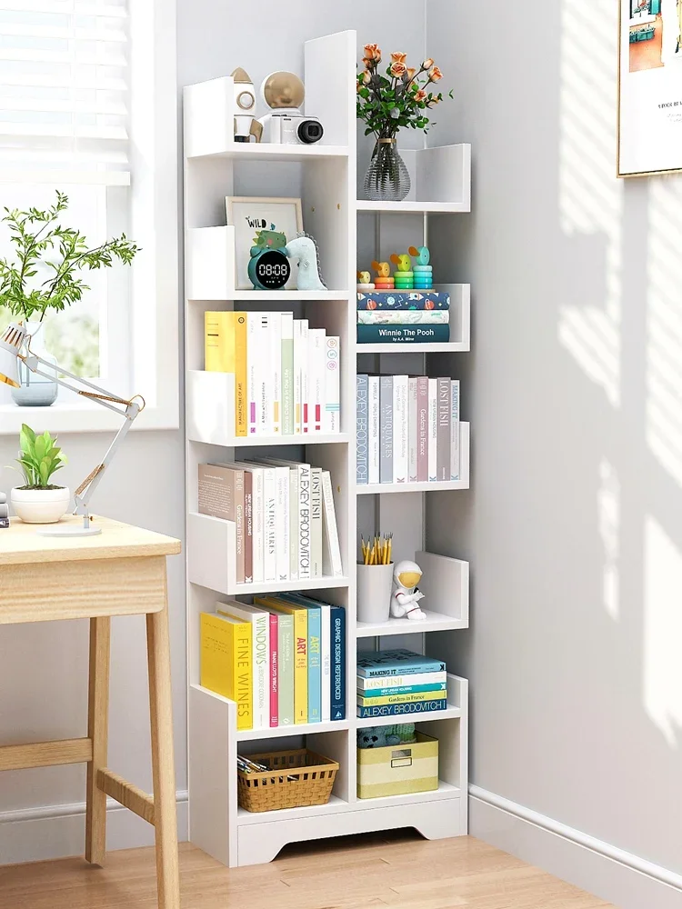 

Simple children's bookshelf, landing against the wall, small net red storage rack, simple modern household bookcase