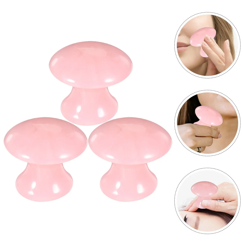 

3pcs Mushroom Shaped Massager Facial Massage Tool Facial Scraping Massager Tool Spa Acupuncture Stone Long Lasting
