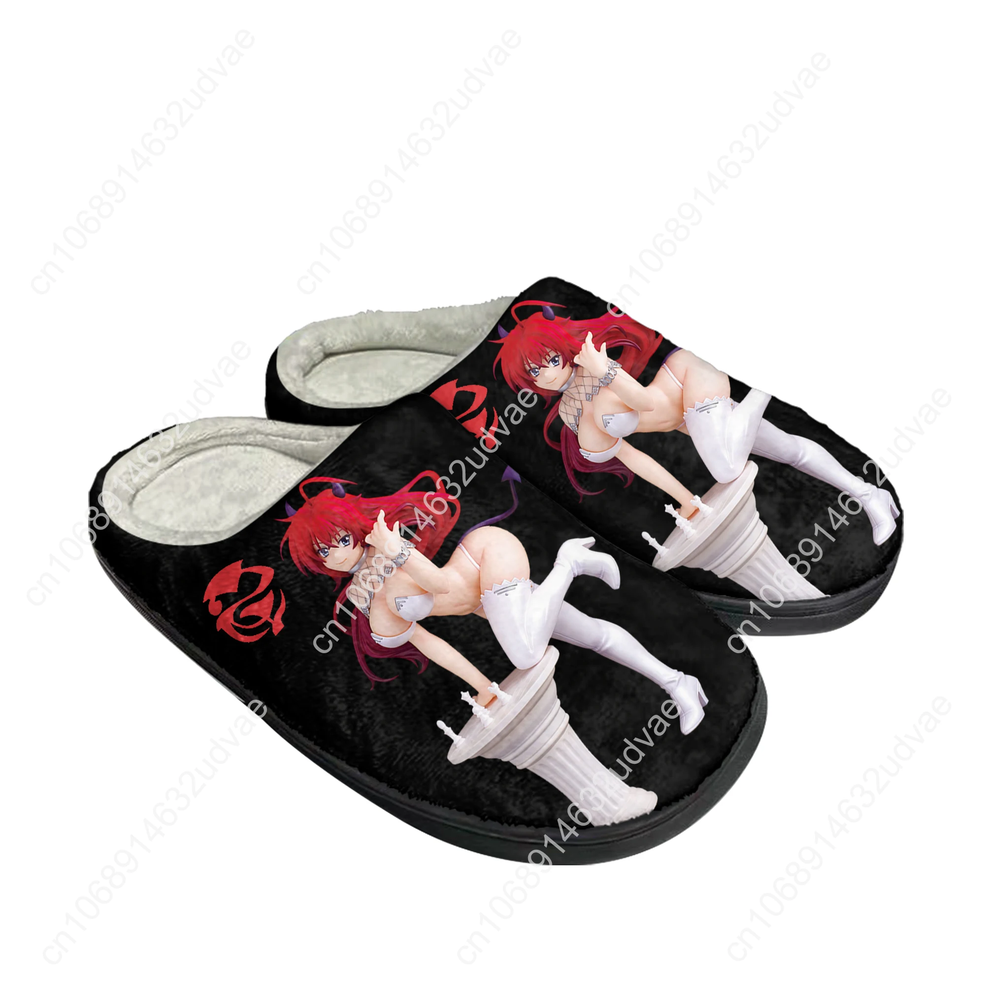 Anime High School DxD Rias Gremory Home Cotton Custom Slippers Mens Womens Sandals Plush Casual Keep Warm Shoes Thermal Slipper