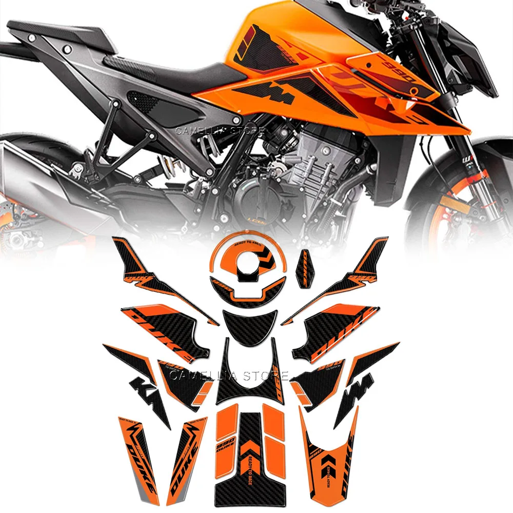 

Motorcycle Sticker Waterproof Motorcycle Tank Pad Sticker New Motorcycle Shell Sticker Kit for 990 Duke 2024-2025