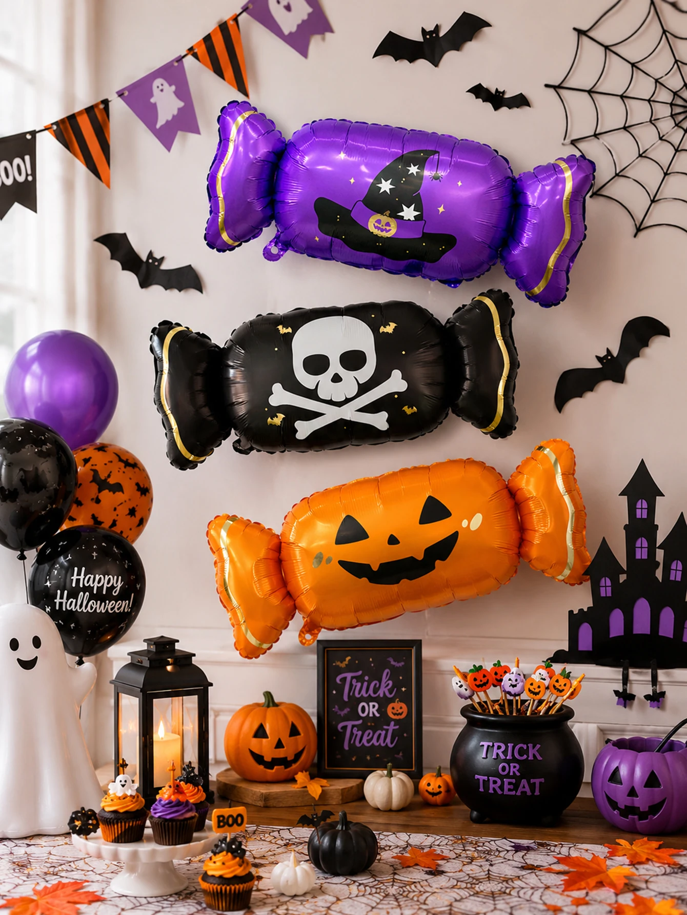 2/3-teiliges Halloween-Süßigkeiten-Set, geeignet für Halloween-Dekorationen, Geburtstagsfeiern, „Trick or Treat“-Veranstaltungen.