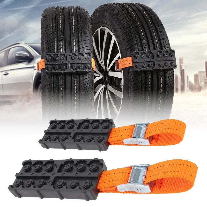 Universal PU Tire Traction Chains Anti Skid Straps for Snow Mud Ice Car Emergency Kit Off Road Recovery Accessories