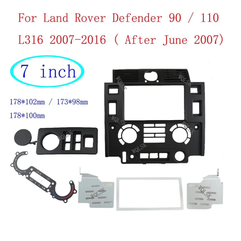 7/9 inch Car Radio Facia for Land Rover Defender 2007-2016 Panel Dash Kit Install Trim Fascia Plate Console Cover Bezel Adapter