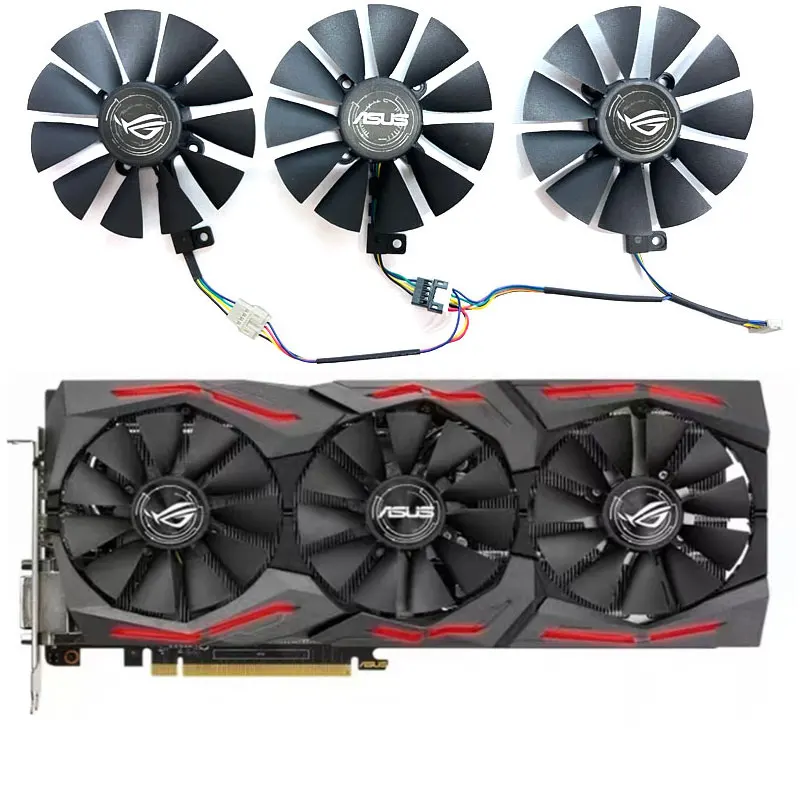 

Сменный вентилятор для игровой видеокарты ASUS GeForce ASUS Radeon R9 390 RX Vega 56 Vega64 ROG STRIX, 87 мм, T129215SU