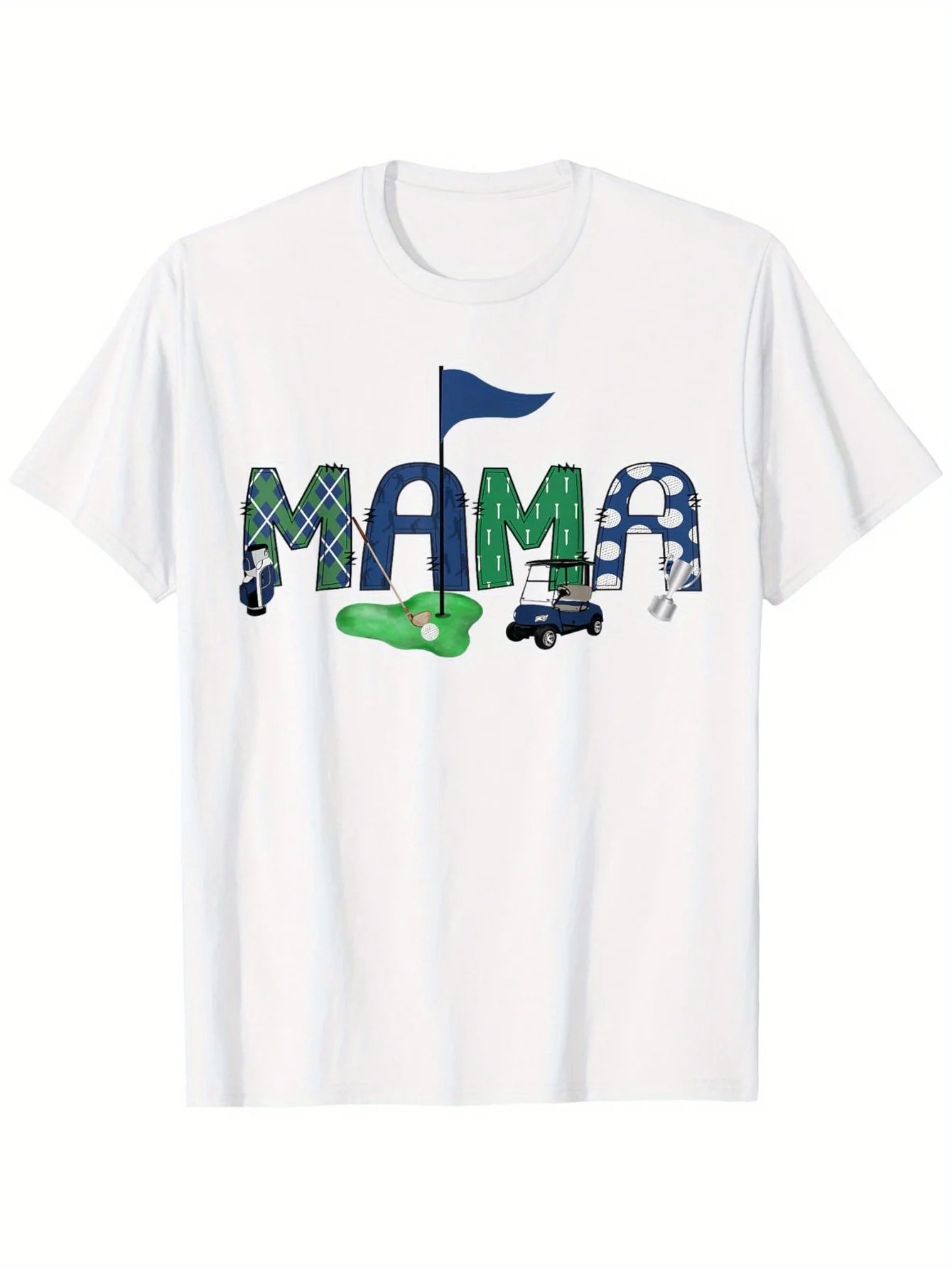 Mama Of The Birthday Boy Hole in One Golf Sport Matching T-Shirt, Fashionable Cotton Top Short Sleeve, Street Style Short T-shir