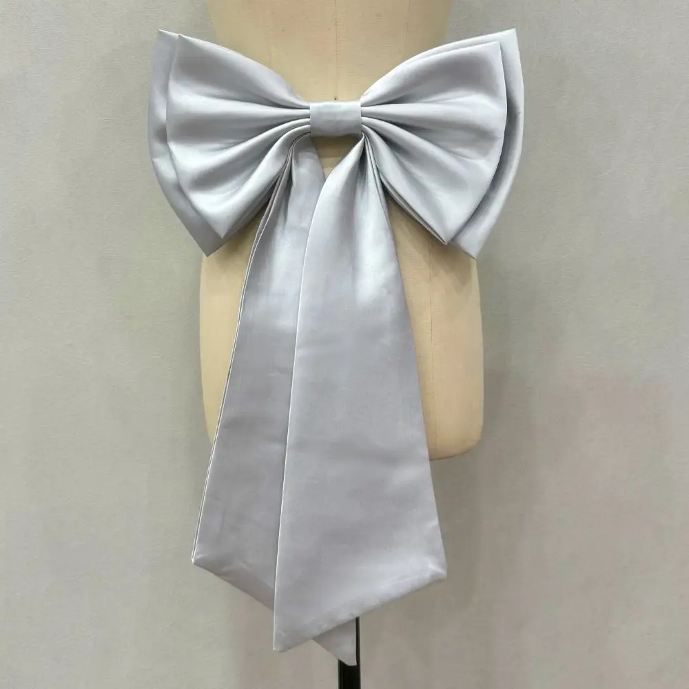 Removable Bowknot Waist Ornament Large Satin Tulle Bow Bow Bridal Belt Wedding Dress Decorations Sophisticated Gown image 3