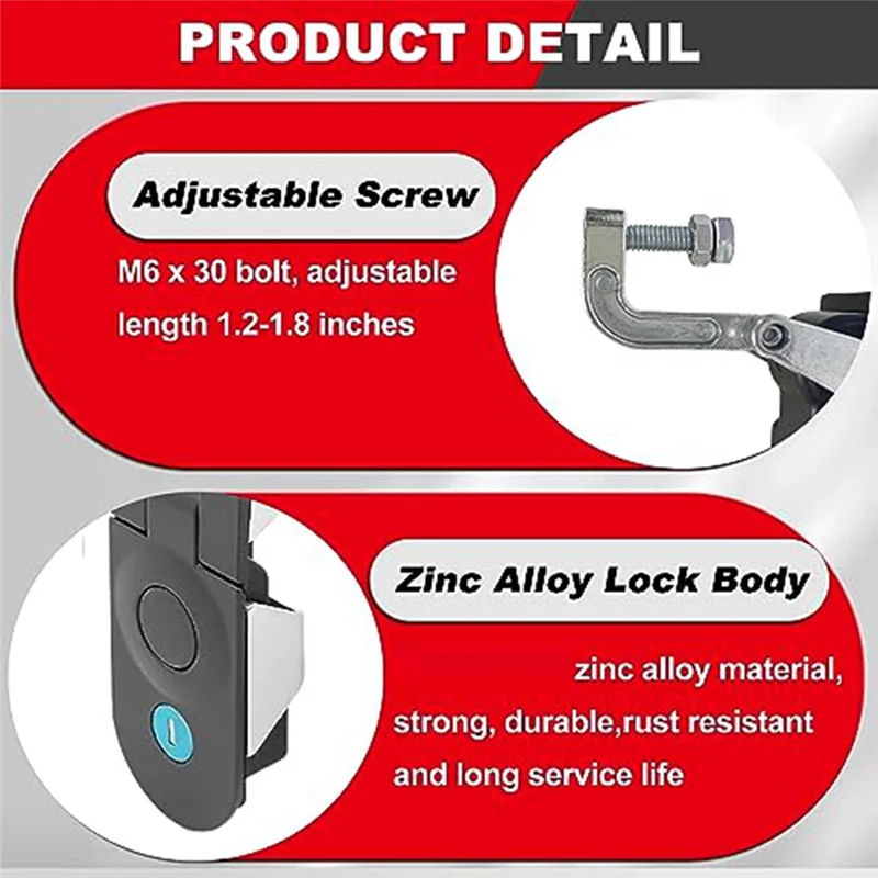 

AED6-Compression Latches, Metal Flush Mount Trigger Latch, Adjustable Lever Replacement Compression For Trailers Durable