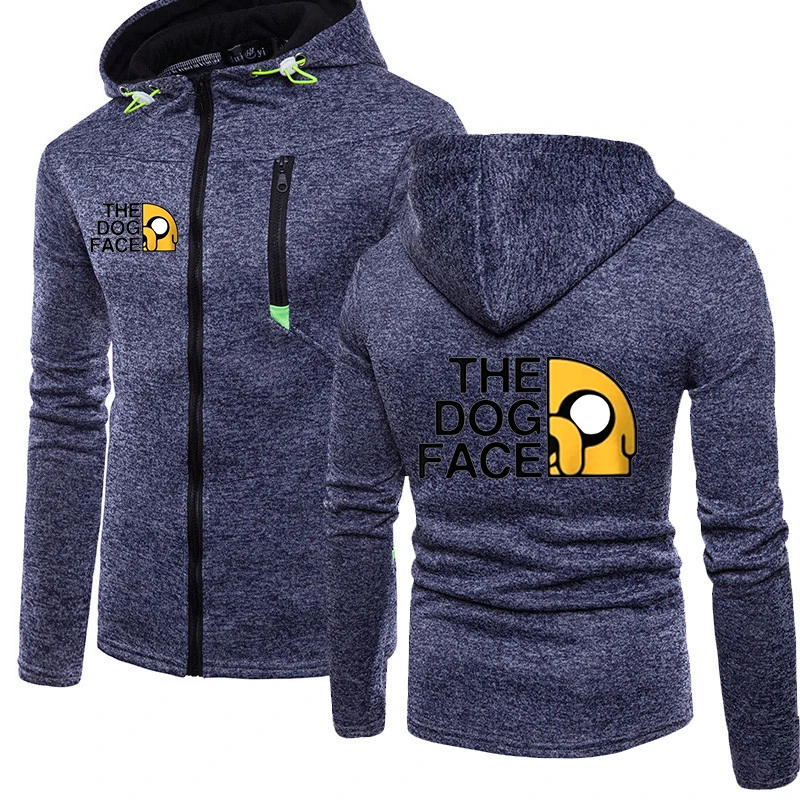 Autumn new men's fleece zipper hoodie THE DOG FACE printed casual and comfortable men's hoodie men's style