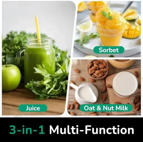 

Соковыжималка холодного отжима Canoly C16 – широкое загрузочное отверстие 6 дюймов, 3-в-1 фильтры, без BPA, цвет серый металлик