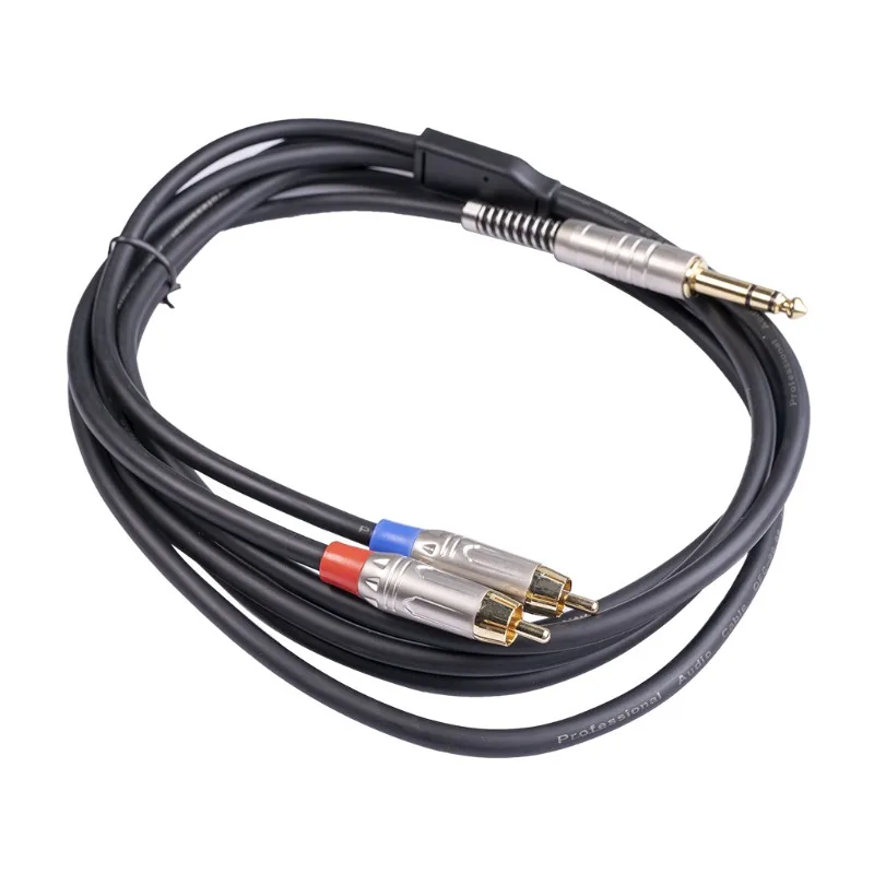 

All-copper Conductor Double-layer Shielded Stereo 6.35 Rpm Dual RCA Lotus Mixer Power Amplifier Audio Cable 1.8/3 Meters