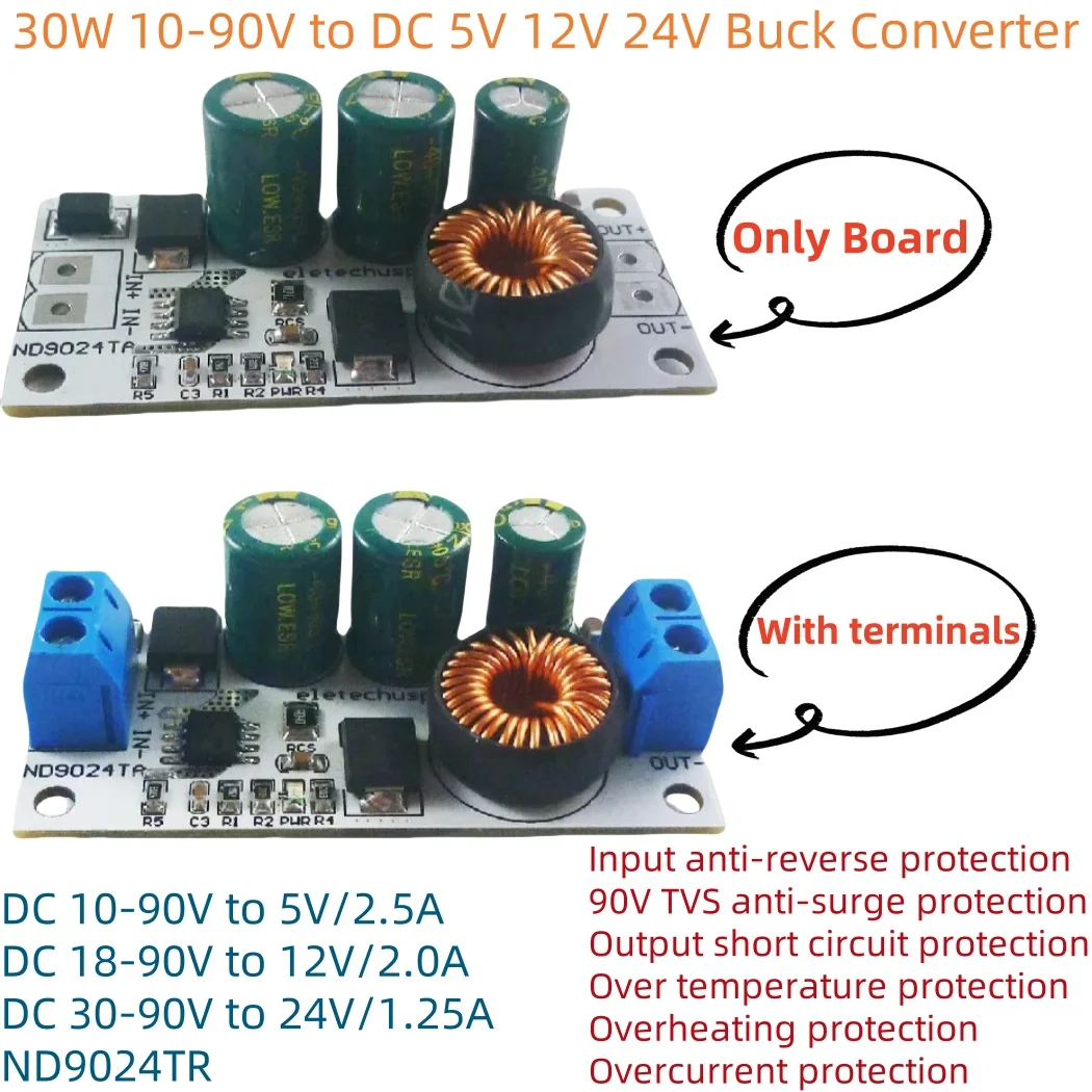 超大型電圧レギュレーターモジュール,buck DC-DC,電気自動車用コンバーター,新しいエネルギー車両,10-90v,30w,5v,12v,24v