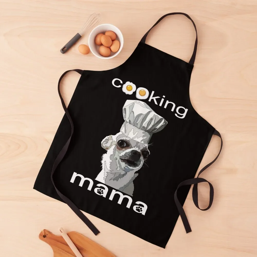 

Funny Cooking Chihuahua Mama vol. 2 White Chiwawa Apron Cute Kitchen Accessories Household Items Apron