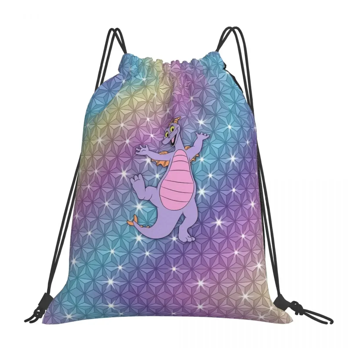 Epcot Figment Beacon Of Magic Backpacks Portable Drawstring Bags Drawstring Bundle Pocket Sports Bag BookBag Man Woman Students