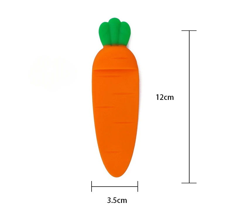 1PC Creative Cute Cartoon Carrot 3D Silicone Bookmarks Student Reading Index Tools Book Accessories Children Stationery Gift Toy