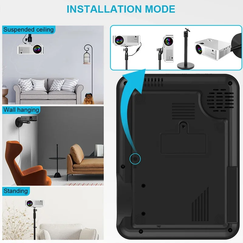 Upgraded C9 Mini Portable Projection Interactive Video Beamer Screen Mirroring HD Video LED Projector