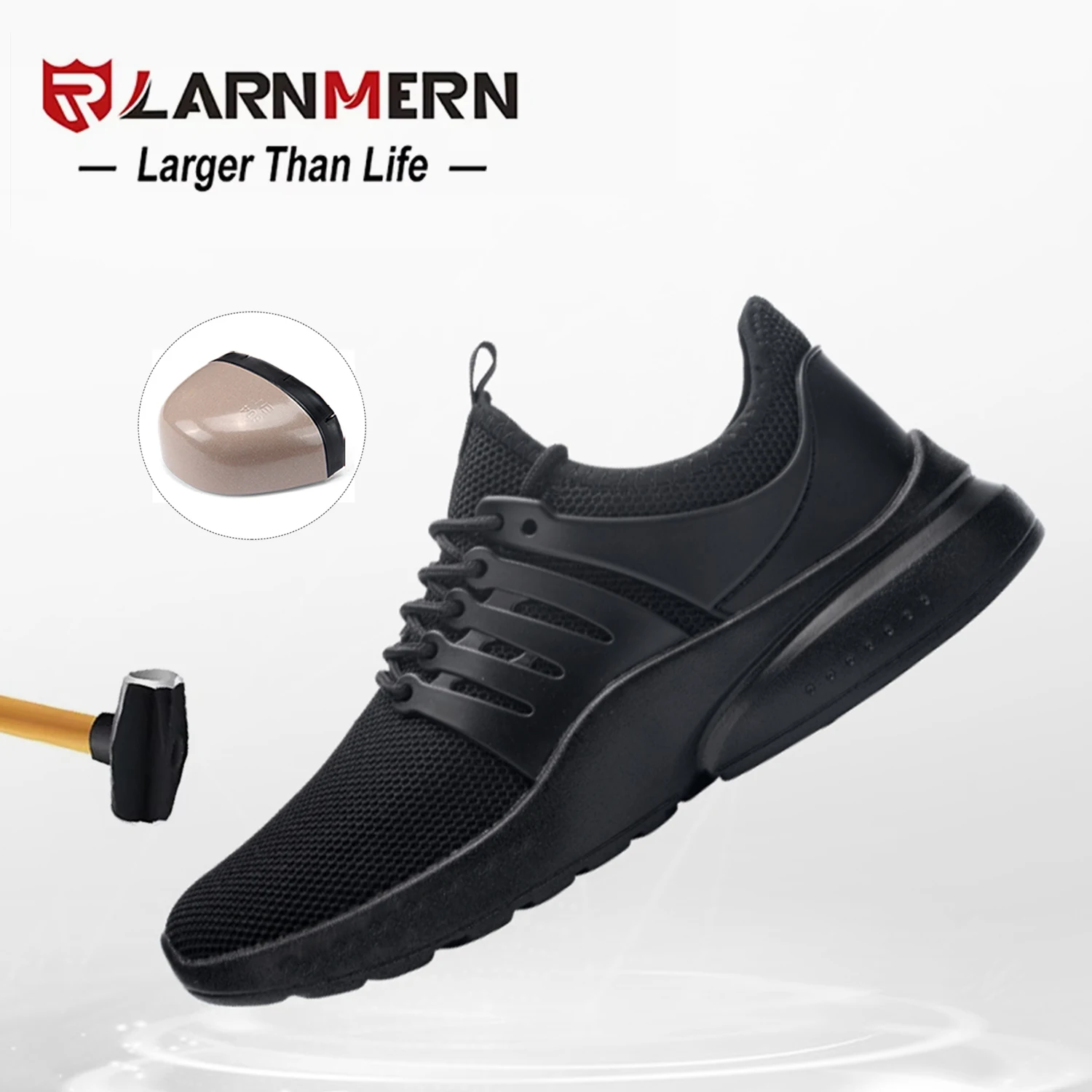 LARNMERN Women Men Steel Toe Shoes Waterproof Anti Puncture Safety Shoe Anti slip Lightweight Work Shoes