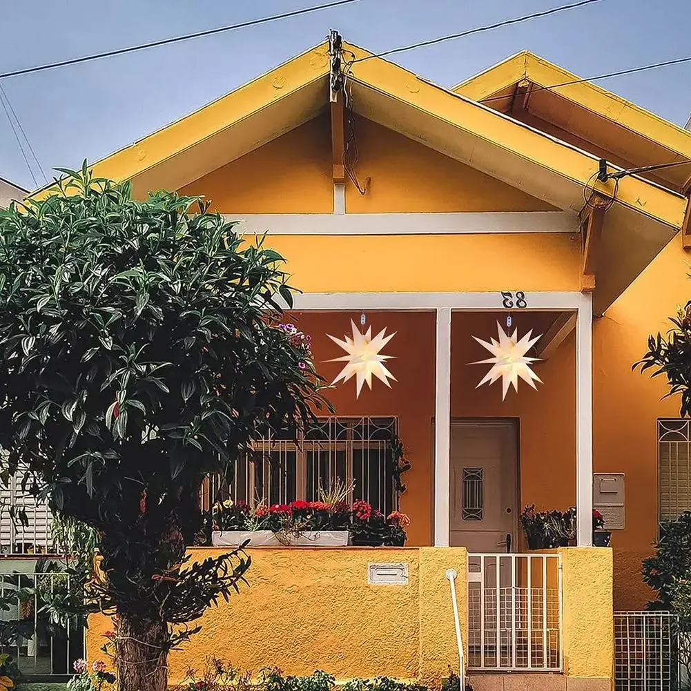 Lámpara colgante de estrella explosiva, luz de ventana, rejilla de papel, linterna de estrellas, pantalla para fiesta de Navidad, decoración colgante de jardín